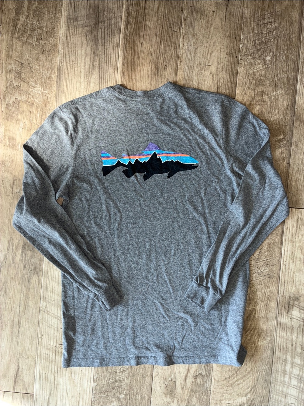 Patagonia Men's Long-Sleeved Fitz Roy fish Responsibili-Tee